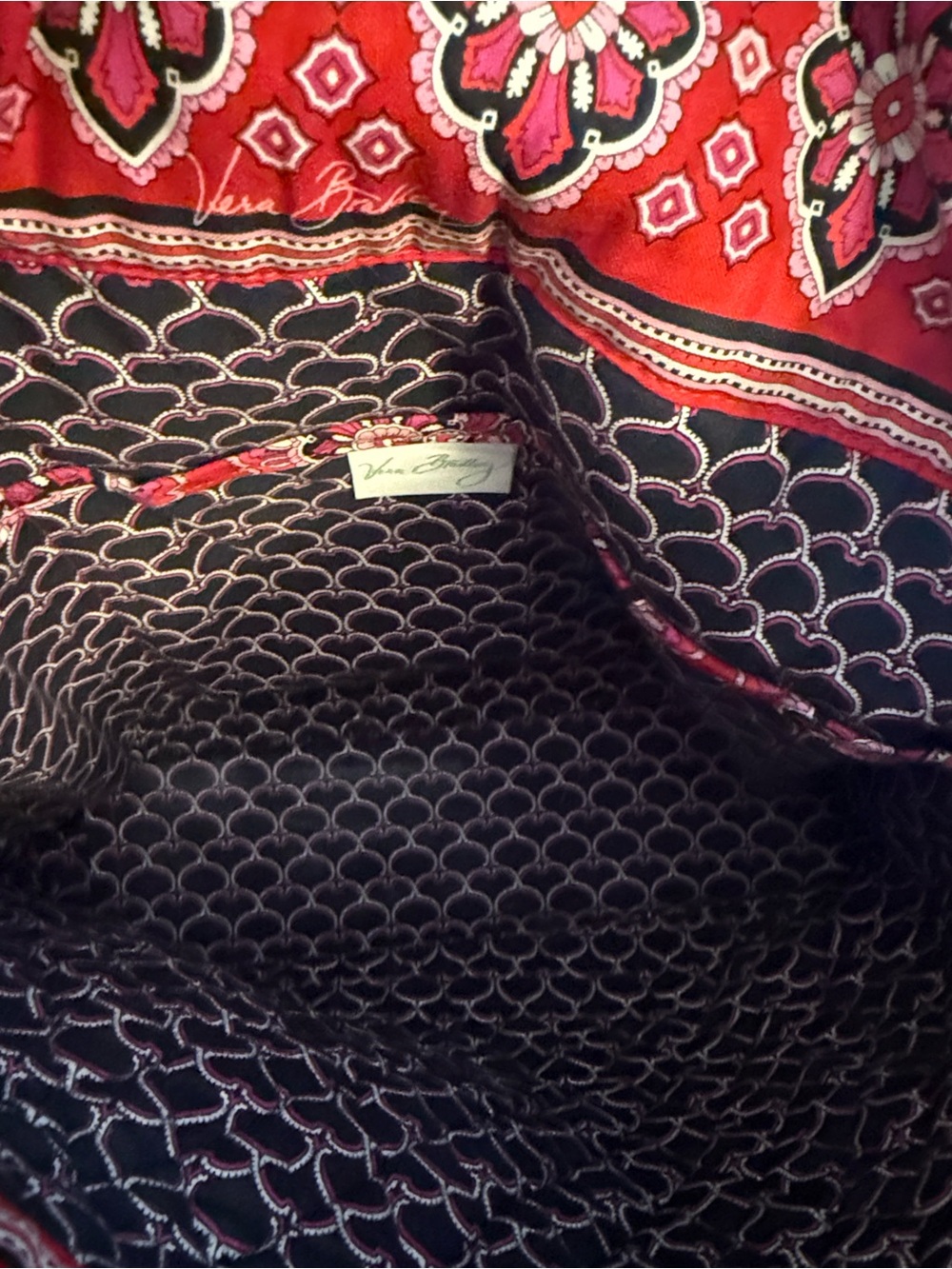 RETIRED Vera Bradley “Frankley Scarlet” red pattern tote - Picture 3 of 4